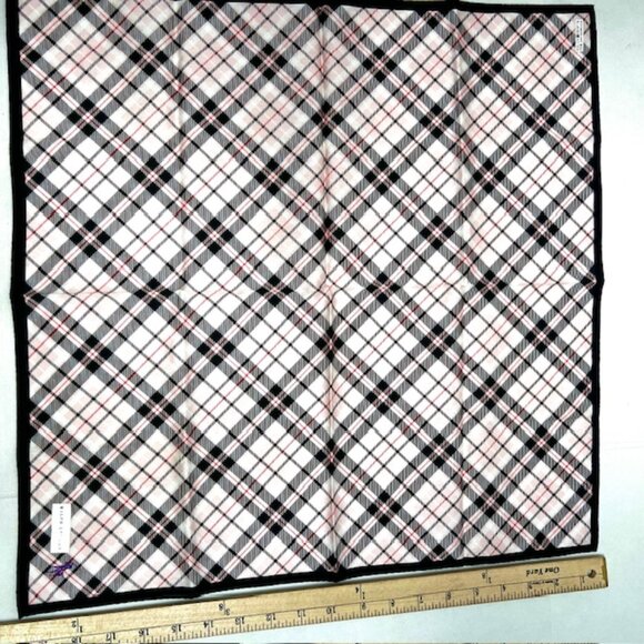 New Tag On Ralph Lauren MiniScarf/Handkerf Cotton/Silk 20" Pink Gray Black Check - Picture 8 of 8